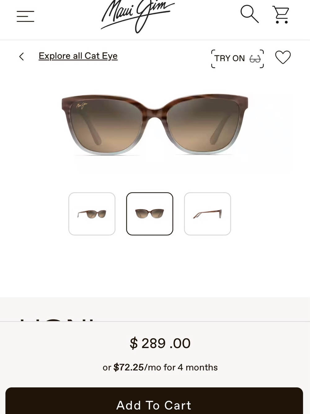 Maui Jim Honi Brown Gradient Frame with Brown Lenses Sunglasses women’s - Picture 5 of 8